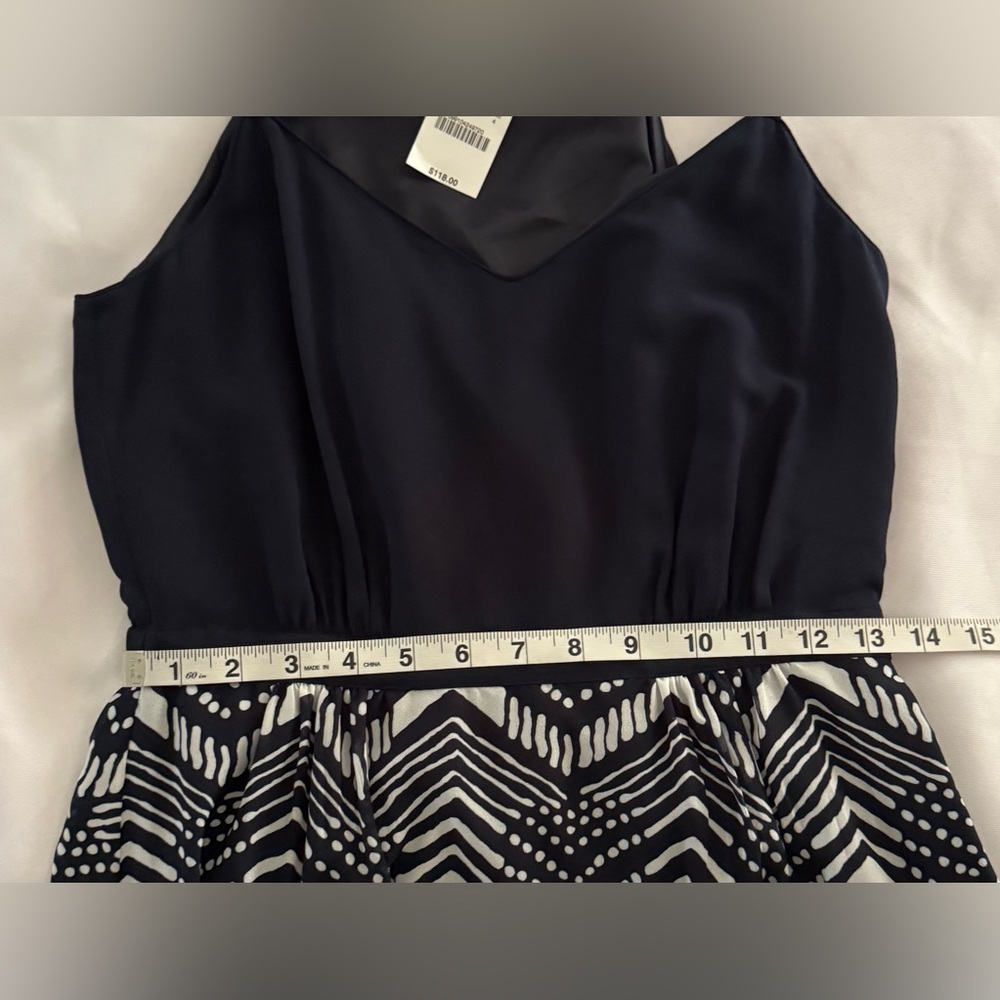 J. Crew Navy and White Chevron Maxi Dress - Picture 6 of 12